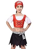 【Verano imprescindible】 Gran regalo para la dulce princesa que tiene un sueño de pirata, que es un traje de baño perfecto para los artículos de la fiesta temática, la bañera, la piscina infantil, la fiesta de Halloween, las vacaciones en la playa, el cosplay o la vida cotidiana. ¡Tu amorcito estará listo para emprender cualquier aventura de natación en él!