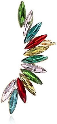 OKAJEWELRY Crystal Swirl Ear Cuff Cartilage Wrap Earring (Blue)