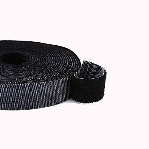 niceEshop(TM) Band mit Klettverschluss 0,8-Zoll Klettband mit Klettverschluss 16,4 Feet One Wrap Hook Schleife Selbst Gripping Kabel Ties- Schwarz - 6