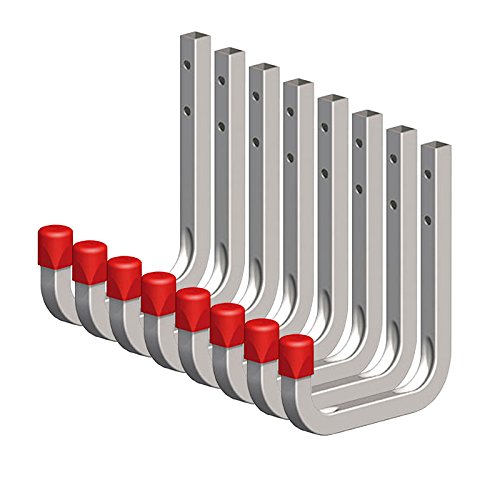 8 x SECOTEC® Universalhaken verzinkt 80 x 120 mm Belastbarkeit 80 kg Stahlhaken Garagenhaken