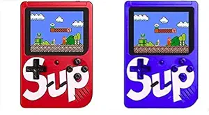 LUCRIA Combo Best SUP 400 in 1 Retro Game Box Console Handheld Classical Video Game with TV Output Gaming Console Mario/Super Contra/Turtles Color May Vary (Red & Blue; Pack of 2)