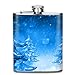 Produktbild Merry Christmas ICY Blue Trees Pocket Leak Proof Liquor Hip Flask Alcohol Flagon 304 Stainless Steel 7OZ Gift Box Outdoor