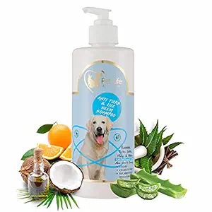 Pet Life Pure Organic Anti Ticks & Lice Neem Shampoo for Healthy Shiny Coat for Dogs, Puppy Kitten, Cats Nourishing Hair & Body Wash Suitable for All Pet Types (500 ML)