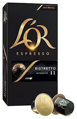 L'Or Espresso Café Ristretto - Intensité 11 - 50 Capsules en Aluminium Compatibles avec les Machines Nespresso®* (Lot de 5X10 capsules)