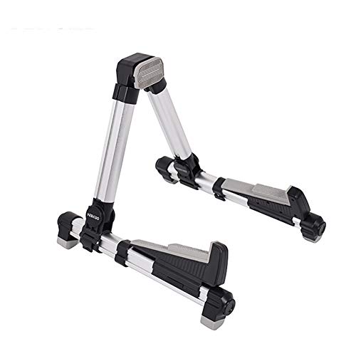 FWec Supporto per Chitarra Pieghevole per Treppiede, Supporto per Chitarra per Chitarra Acustica / Elettrica / Classica E Violino, Universale Adatto A Tutte Le Chitarre Supporto per Basso (Gold)