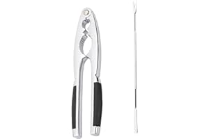 UZEXYO Heavy Duty Nut Cracker for All Nuts Stainless Steel Walnut Pecan Opener Tool for Seafood Lobster with Nut Pick
