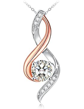 Kette Damen, J.Rosée, 925er Silber, Halskette Anhänger Zirkonia 