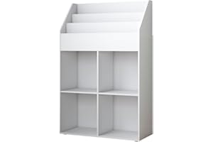 Oskar-Store Vicco Estantería Infantil Conny, Blanco/Blanco, 72 x 111 cm con 4 estantes para Cajas Plegables