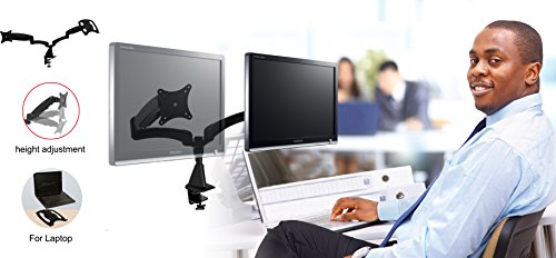 HFTEK® GM124F+D15 Monitor Standfuß Halterung Laptop Halter Tischhalterung Stand für Monitor 15″ -32″ Zoll mit VESA 75/100 (GM124F+D15 Schwarz) - 2