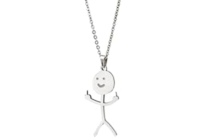 Ozmw 1 Stücke Silberne Smiley Finger Halskette, Lustige Graffiti Halskette, Mittelfinger Kette, Funny Geschenk für Einen Guten Freund
