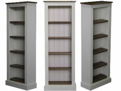 White Painted Bookcase; 5ft x 18