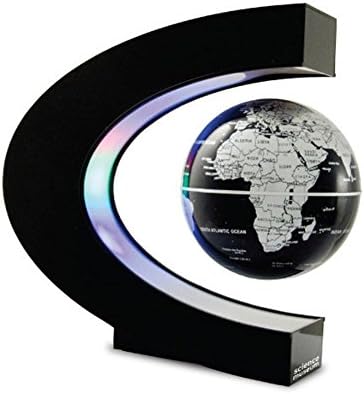 Magnetic Levitation Floating Globe C Shape Base, LED Light Educational Gifts for Kids, Home Office Desk Decoration , A