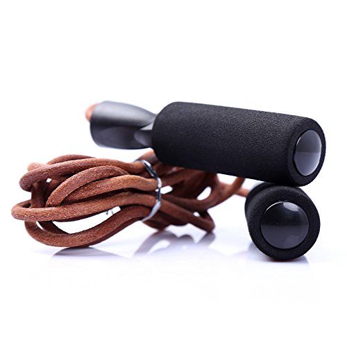 Profi Springseil Speed Rope Bold Leder Speed Skipping seilspringen seil Seilspringen Lederspringseil justierbar Speed Rope springseil sport fürs Boxen, Fitnesstraining, Double Unders, Crossfit für Kinder und Erwachsene - 8
