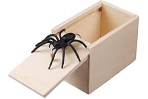 Keenwo The Original Spider Prank Box - Scherzartikel zum Erschrecken Lustig Spinne in Einer Holzkiste Spielzeug-Streich, Geschenk für Frau und Mann witzig Überraschungsbox (Spinne)