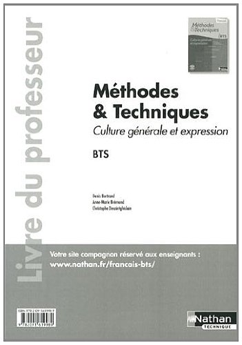 Méthodes et techniques - Culture générale et expression.