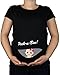 Maternity Pregnancy size 10 - 20 Cotton GIRL Peek a boo Print Top Tunic T-Shirt (Large, Black)
