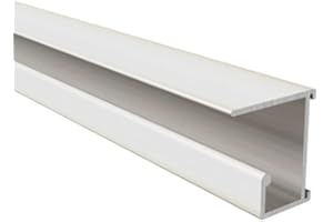 Homewell - Guide in Alluminio da avvitare sotto ripiani per cartelle sospese, Lunghezza 100 cm, 26x28x1000 mm, bianco laccato, 1
