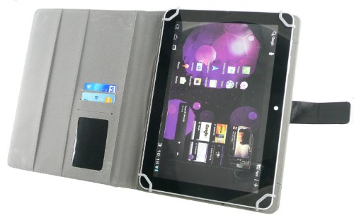 Emartbuy® Archos 101c Platinum 10.1 Zoll Tablet Universalbereich Schwarz Multi Winkel Folio Exekutive Case Cover Wallet Hülle Schutzhülle mit Kartensteckplätze + Schwarz Eingabestift - 6