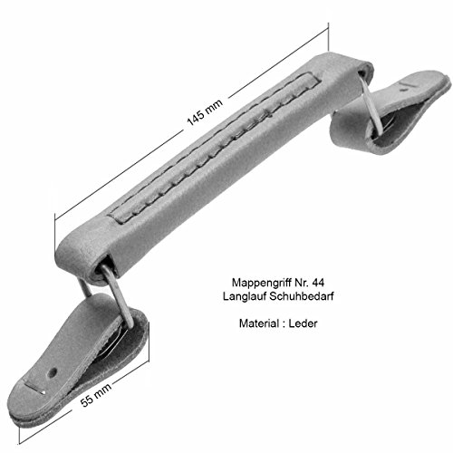 Echt Leder Taschengriff Nr. 44 aus hochwertigem Leder (Auswahl) Mappengriff Koffergriff (mittelbraun) - 3