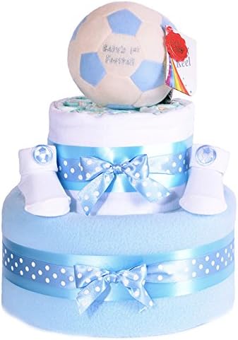 PureNappyCakes My First Football Footy Star Unisex Boys Nappy Cake