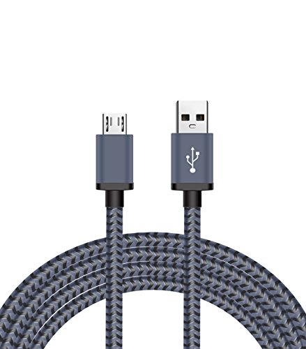 Micro USB Kabel Nylon, BeneStellar (3 Pack) High Speed USB 2.0 A Male auf Micro B Synchronisations und Ladekabel für Android, Samsung, Huawei, HTC, Sony, Nexus, Xiaomi und mehr (Tief Gray 1,8m) - 3