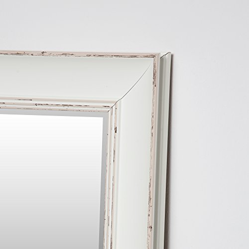 Wandspiegel Weiß 150 x 60 cm Barock Landhaus Shabby Chic Spiegel mit Facettenschliff antik neu - 2