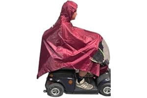 CB4 Accessories Mobility Scooter Riders Raincoat Poncho, Blue (Maroon)