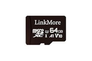 LinkMore 64GB Scheda Micro SDHC XV11 A1, UHS-I, U1, V10, compatibile con classe 10, velocità di lettura fino a 95 MB/s, adattatore SD incluso