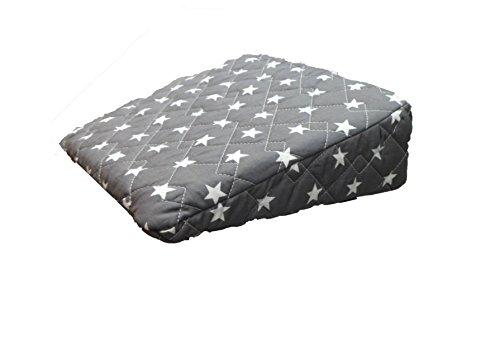Schwangerschaft Mutterschaft Große bequeme Rücken und Bauch Unterstützung Keil Kissen – dunkelgrau Sterne – mit gestepptem Bezug – 30 x 30 cm