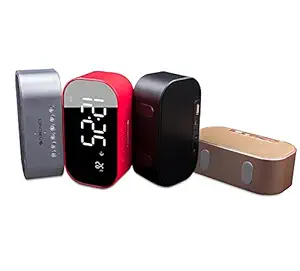 Zebronics Portable Bluetooth Speaker with USB, Micro SD Card, FM, AUX Function, Clock and Alarm - Closic Mirror(Red)