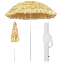 SOULONG Parasol Paille de 180 cm Tropicale Hawaii Grand Parasol d'extérieur pour Piscine, tonnelle, terrasse, Bar, hôtel, Balcon