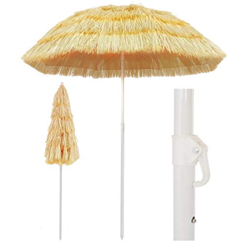 SOULONG Parasol Paille de 180 cm Tropicale Hawaii Grand Parasol d'extérieur pour Piscine, tonnelle, terrasse, Bar, hôtel, Balcon