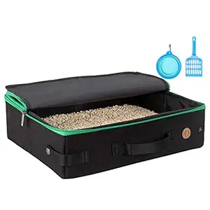 Portable Cat Litter Box for Traveling with Medium Cats and Kitties. Leak-Proof, Sturdy, Lightweight, Easy to Clean