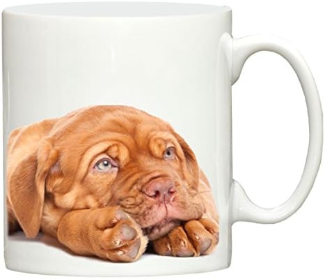 Dog De Bordeaux design hand printed ceramic mug printed in the UK by Dog Exhibitor merchandise, great for tea, coffee and most hot or cold beverages.