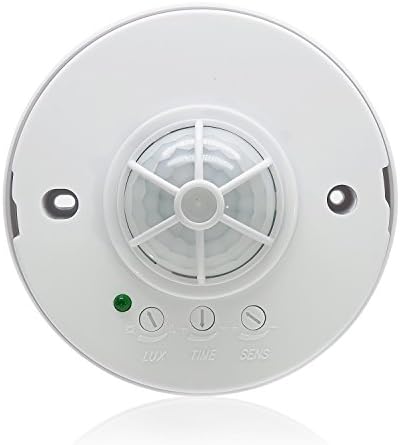 Sensky 360 degree Ceiling Mounted Occupancy Sensor Time delay, Sensor Distance and Light Sensor Adjustable Motion Sensor Switch with 3 detectors ( Max Detection Distance:12 M )