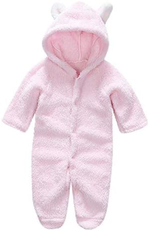 Newborn Baby Boys Girls Warm Infant Fleece Hooded Romper Jumpsuit,Winter Cartoon Ear Thick Bodysuit Hoodies,New Baby Boys Girls Gift by LuckUK