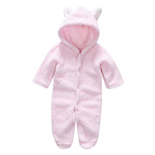 Newborn Baby Boys Girls Warm Infant Fleece Hooded Romper Jumpsuit,Winter Cartoon Ear Thick Bodysuit Hoodies,New Baby Boys Girls Gift by LuckUK