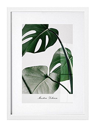 Ray & Chow 28x35 Weiß Holz Bilderrahmen- Glasscheibe - mit 20x25cm Passepartout- Rahmenbreite von 2cm