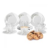Lieferumfang: 18-teiliges Kaffeeservice Vanda weiße Orchidee: 6 Dessertteller 19 cm - 6 Kaffeetassen 200 ml - 6 Kaffeeuntertassen 14,5 cm