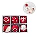 Produktbild zezego Weihnachtsbaum Anhänger Ball - sphärisch, rot und weiß sechs niedliche Muster perfekt für Weihnachtsdekoration, Home Decoration, Weihnachtsbaum Dekoration, Fenster hängen