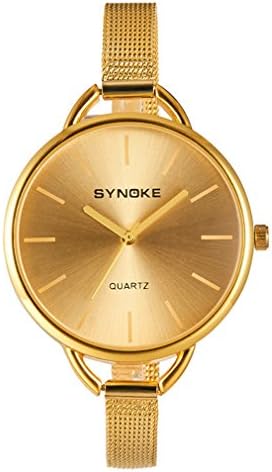 OUMOSI Ladies Alloy Mesh Belt Watch Women Dress Bracelet Wrist Quartz Watches (Gold)