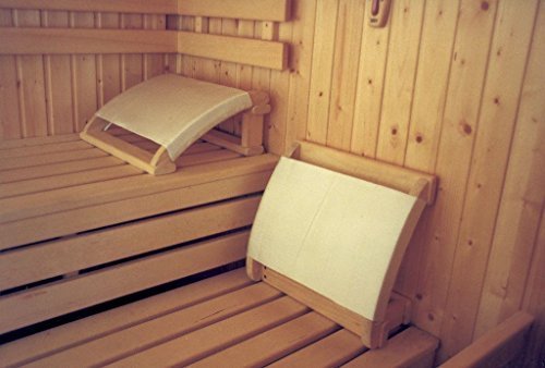 Preisvergleich Produktbild SudoreWell Sauna - Kopfstütze mit geschweiften Seitenteilen und Stoffbezug + gratis 25g Mentholkristalle