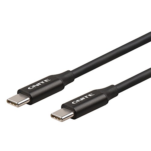 Onite Geflochtene dauerhafte USB-Typ C bis C Neue MacBook Pro Ladekabel, Lenovo Yoga 910,HP Pavilion X2,Samsung Galaxy Tab S3 9.7,Asus ZenPad S8.0, zertifiziert Max bis 4.6A 87W 2M (Black) - 2