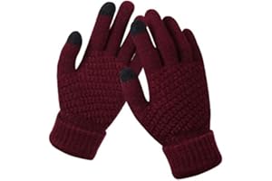 BSLVWG Guantes de Pantalla táctil de Invierno para Mujeres Guantes de Punto para Correr, Ciclismo, Senderismo, esquí