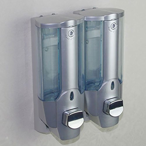 Gazechimp ABS Kunststoff Shampoo- und Seifenspender 350 ml/450ml – 350ml Doppel-Kopf, 16.5×18.7×9.5cm - 4