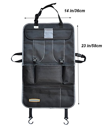 Auto Rücksitz Organizer & Kinder Spielzeug Storage & Sitzrückenprotektor, Mehrzweck und Umweltfreundlich Material Auto-Organisator / Leicht zu Berühren und Bekommen, Was Sie Wollen / Must Haben für Baby Reise Zubehör - 2