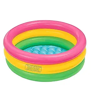 COROID Summer Special 3 feet Inflatable Kid Swimming Pool with Air Pump, Bath tub, Water Pool for Kids (Multicolor) (Latin)