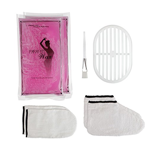 Forever Speed Paraffinbad Paraffin Wachs and Zubehör Paraffin inkl ( 2x450g Paraffin +1x golves+1x booties +1x Pinsel +1x Schutz Bord) Starter-Set 150W Rosa - 2