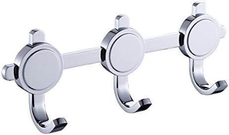 Modern Solid Brass Chrome Finish Bathroom Robe and Towel Hooks Wall Mount Bathroom Accessory AA28-THREE