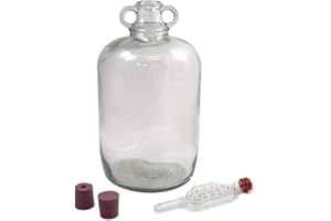 BIGGER JUGS 5 Litre Glass Demi-John with 2 bungs and an Airlock
